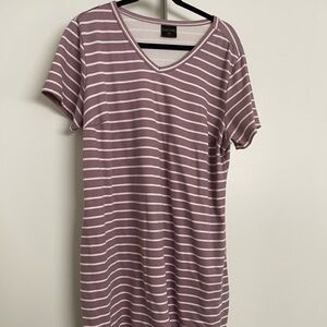 Stripped V Neck dress